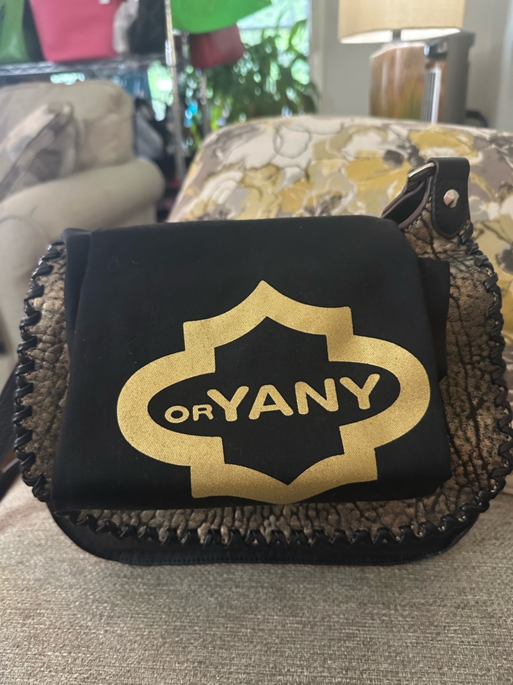 Oryany CROSSBODY in Metallic & Black leather | Whipped Stitching | Dust Bag - Picture 10 of 16